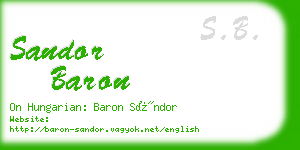 sandor baron business card